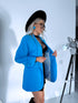 Water blue, ONE SIZE jacket with rolled up sleeves